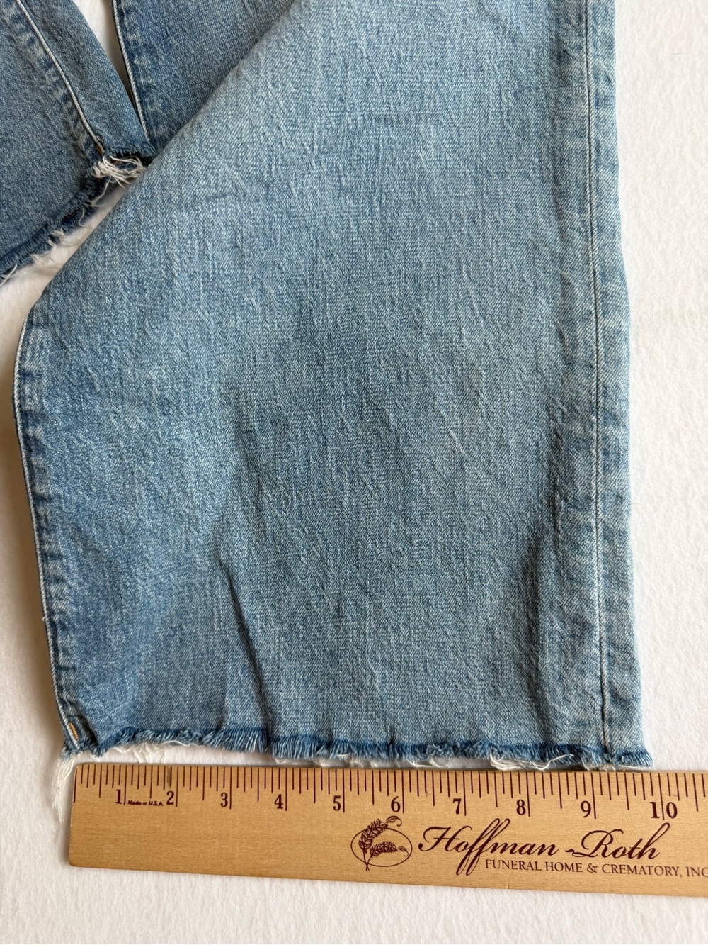 J.Crew Wide Leg Crop Jeans Womens 29 Light Wash Raw Hem High Rise Cropped Denim - Picture 6 of 10
